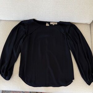 LOFT Navy Long Sleeve Blouse